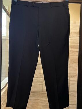 Navy Blue Wool Dress Slacks see pics for measurments
